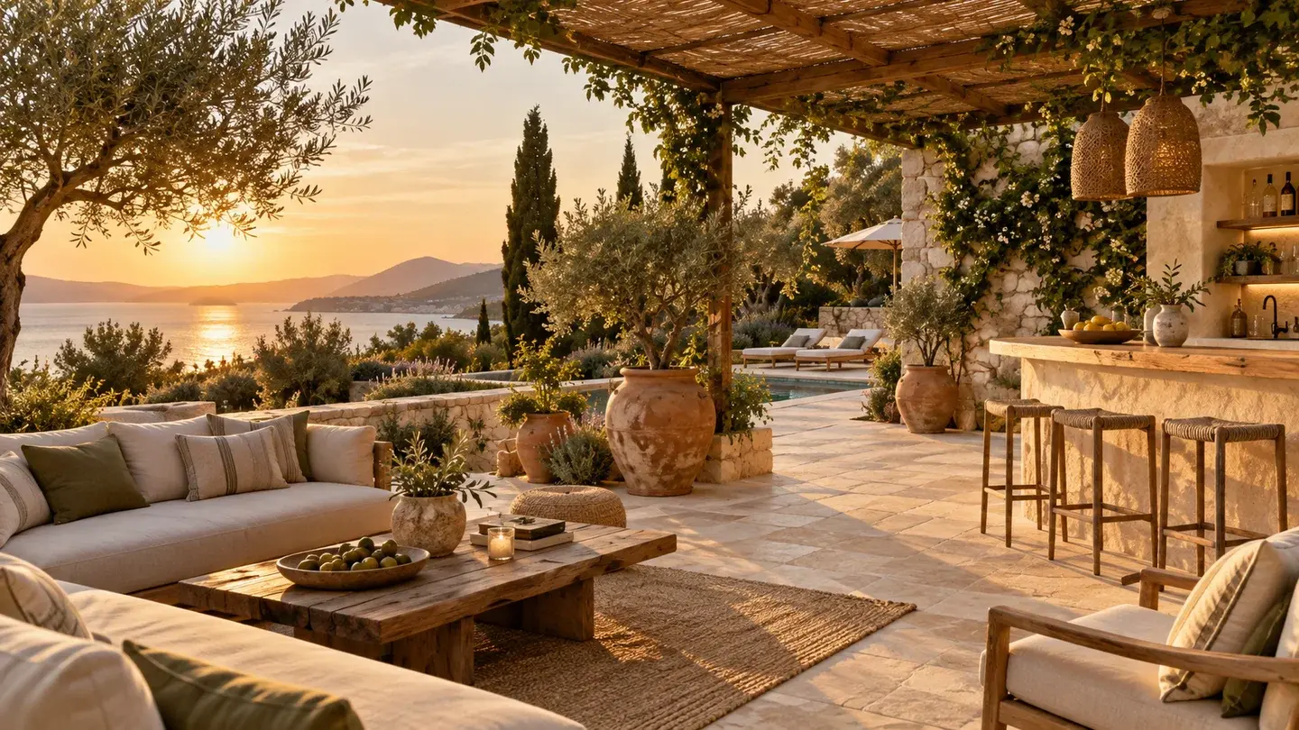 A relaxed terrace for an evening with friends